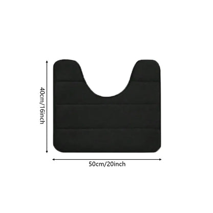 1PC Pure Color Stripe Bathroom Toilet U-Mat Carpet, Soft Non-Slip Quick-Dry Bathroom Mat, Family Bathroom Bibulous Shower Carpet